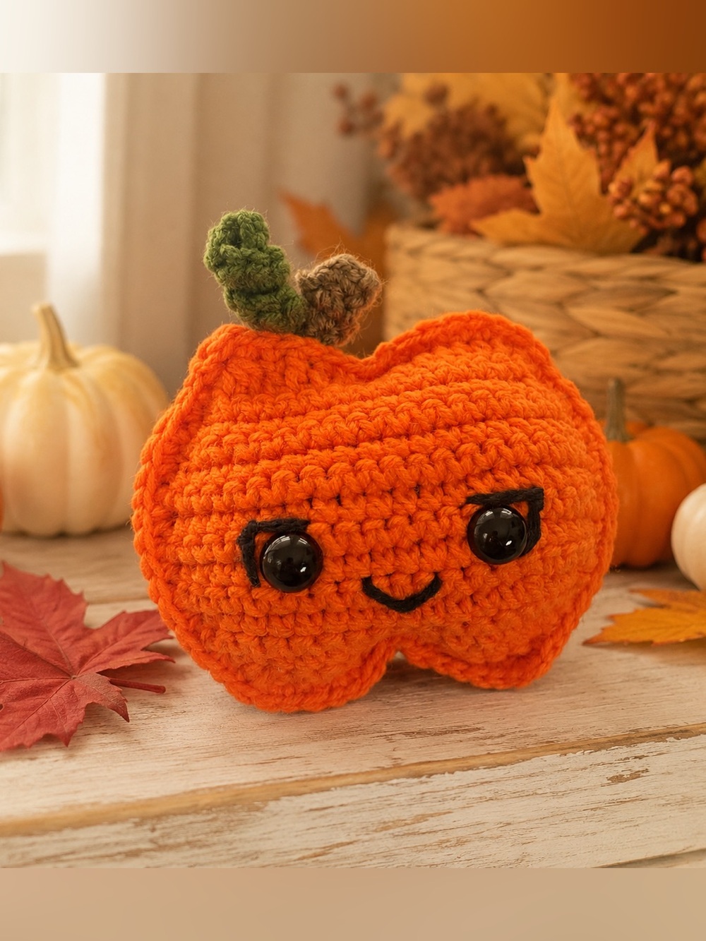 Handmade Crochet Pumpkin Amigurumi Fall Decor
